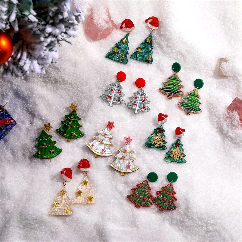 Santa Claus árbol De Navidad Pendientes Al Por Mayor