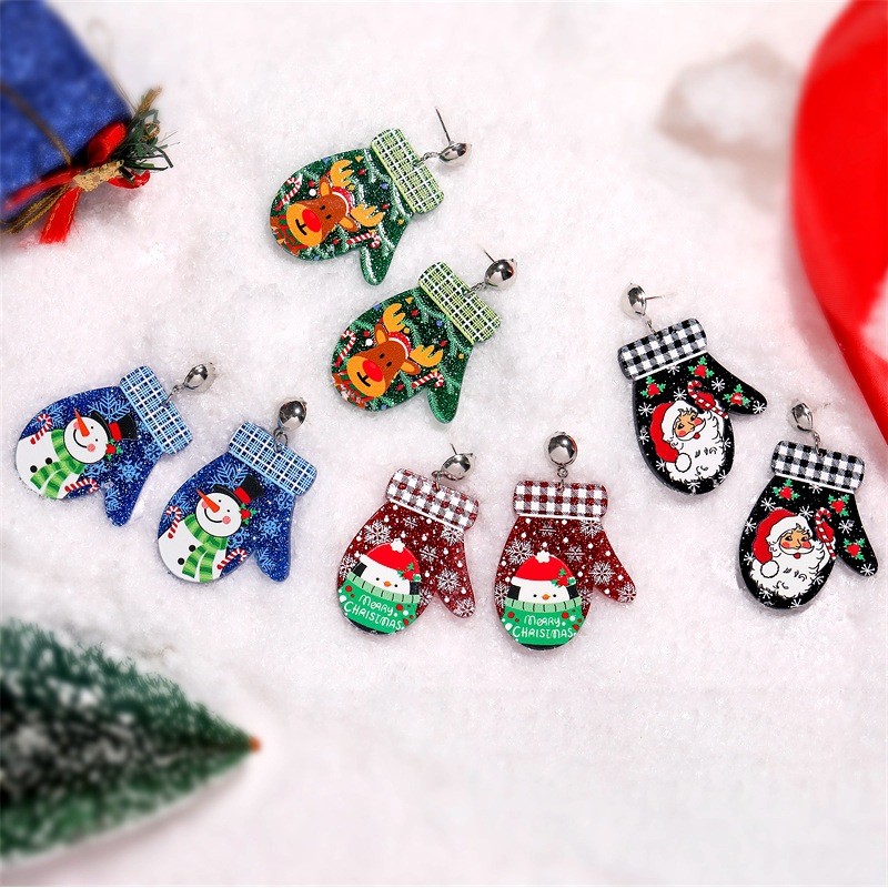 Guantes De Muñeco De Nieve De Navidad Pendientes Al Por Mayor