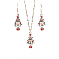 Aretes De Collar De árbol De Navidad De 2 Piezas Al Por Mayor