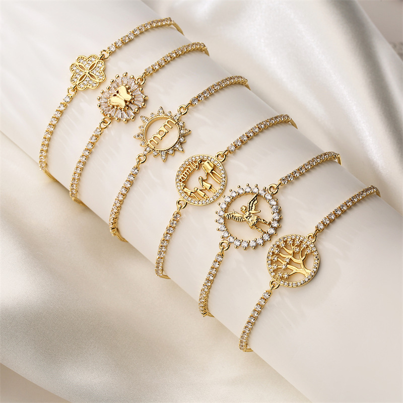 Pulsera Ajustable Con Incrustaciones De Cobre Circón árbol De La Vida Mayorista