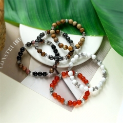 Pulsera De Cuentas Elásticas Blancas Naturales Mayorista
