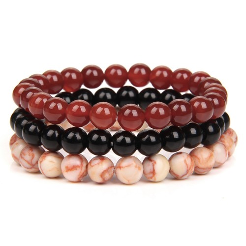 8MM Red Agate Bright Stone Red Network