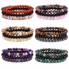 6/8mm Piedra Natural Pulsera Elástica Conjunto Mayorista