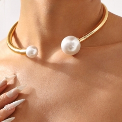 Mayorista De Collar Abierto Con Textura De Perlas