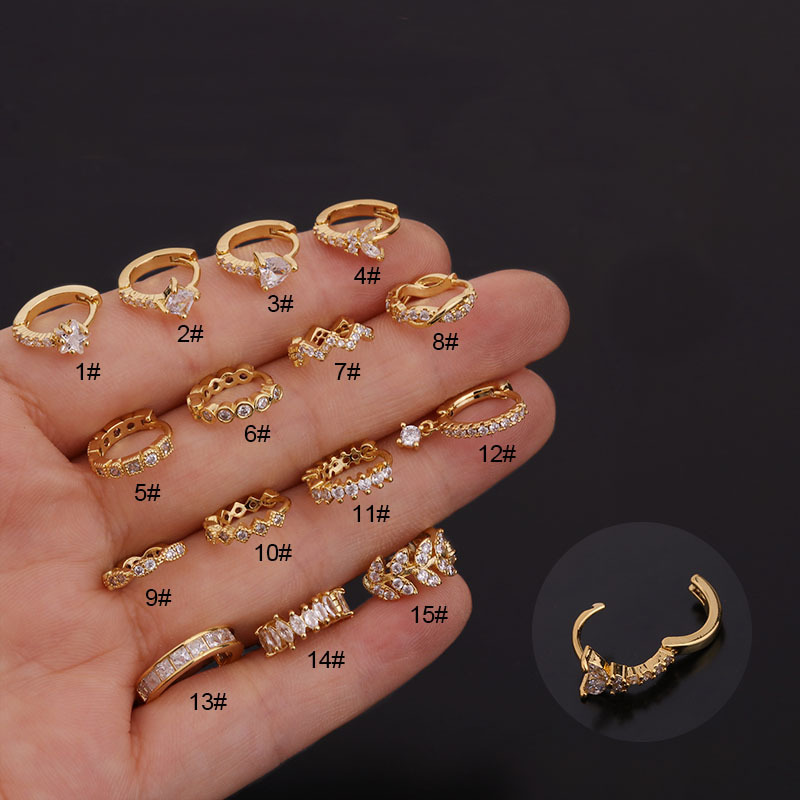 Mini Hebilla De Oreja Redonda De Circón Mayorista