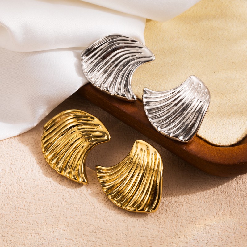Shell Pleated Earrings Wholesalers