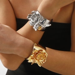 Mayorista De Brazaletes Abiertos De Diseño Ancho De Luz Floral