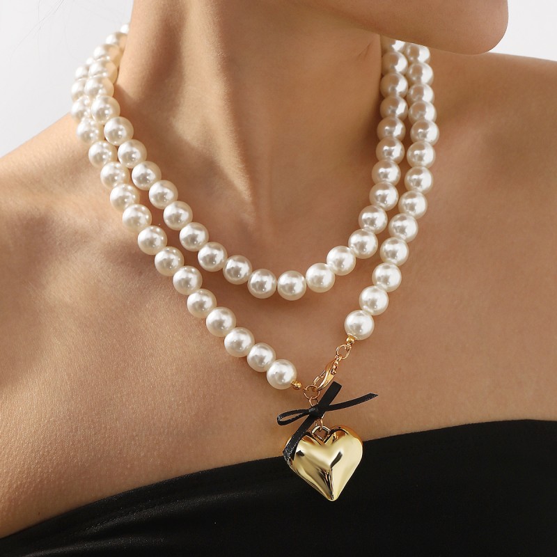 Ribbon Lazo Amor Collar De Perlas Mayorista