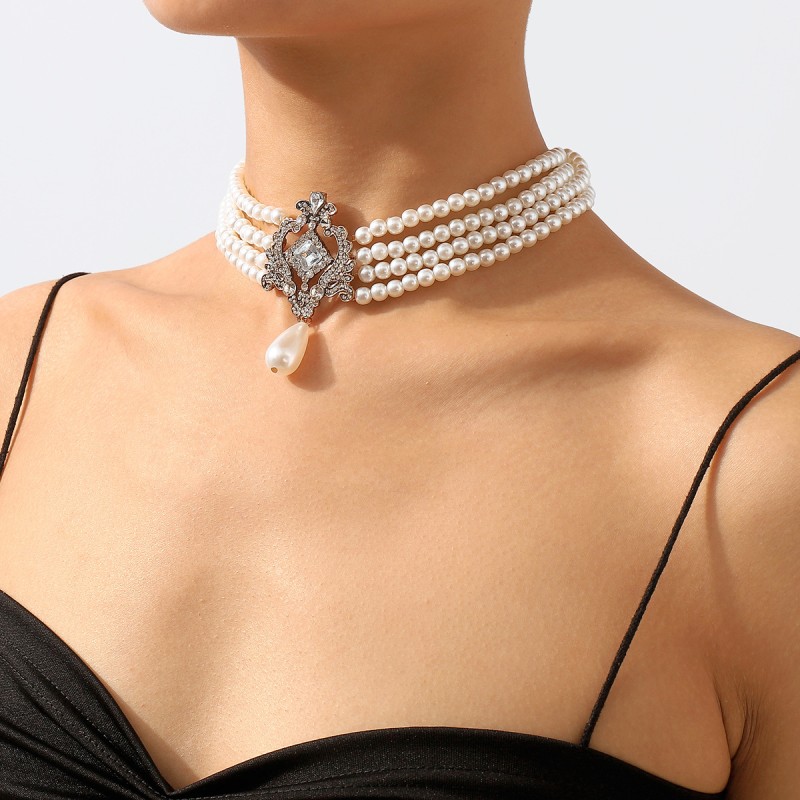 Collar De Perlas De Corona Multicapa Mayorista