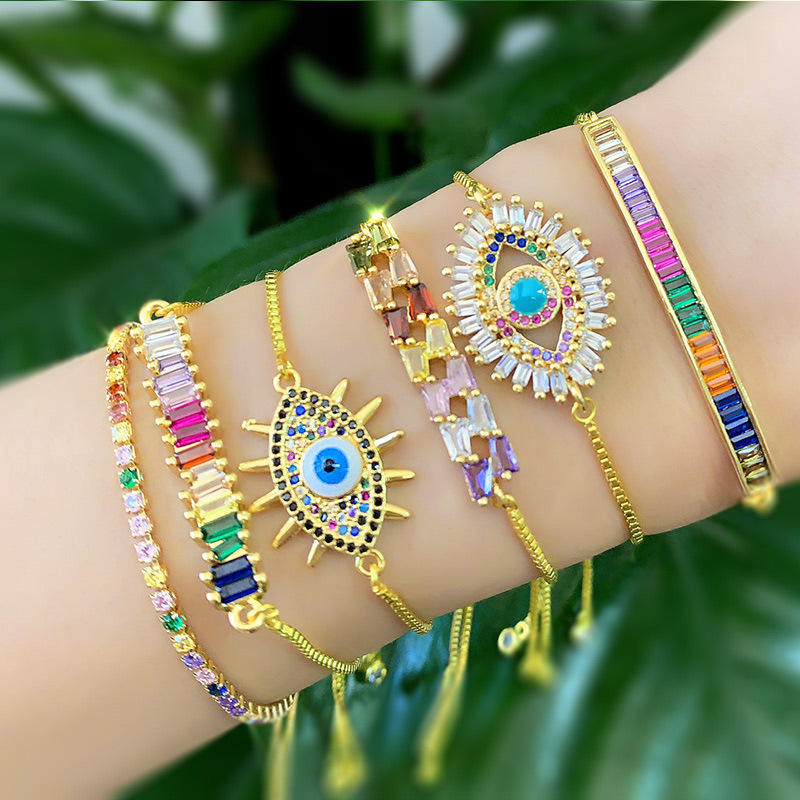 Mayorista De Pulseras De Extracción Del Ojo Del Diablo De Circón
