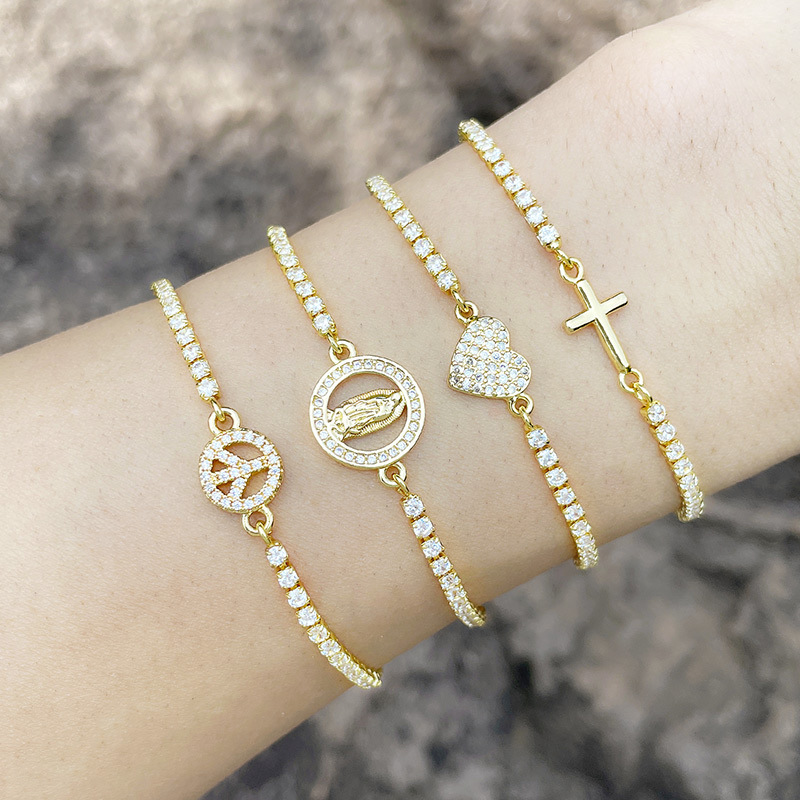 Mayorista De Pulsera De Dibujo Con Cruz De Diamantes