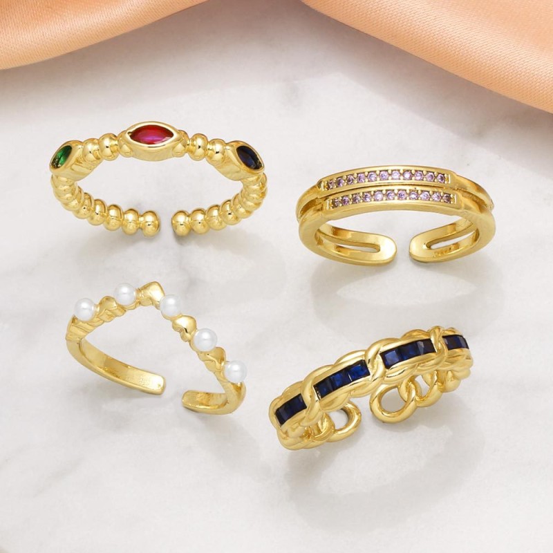 Anillo De Apertura De Circón De Color Mayorista