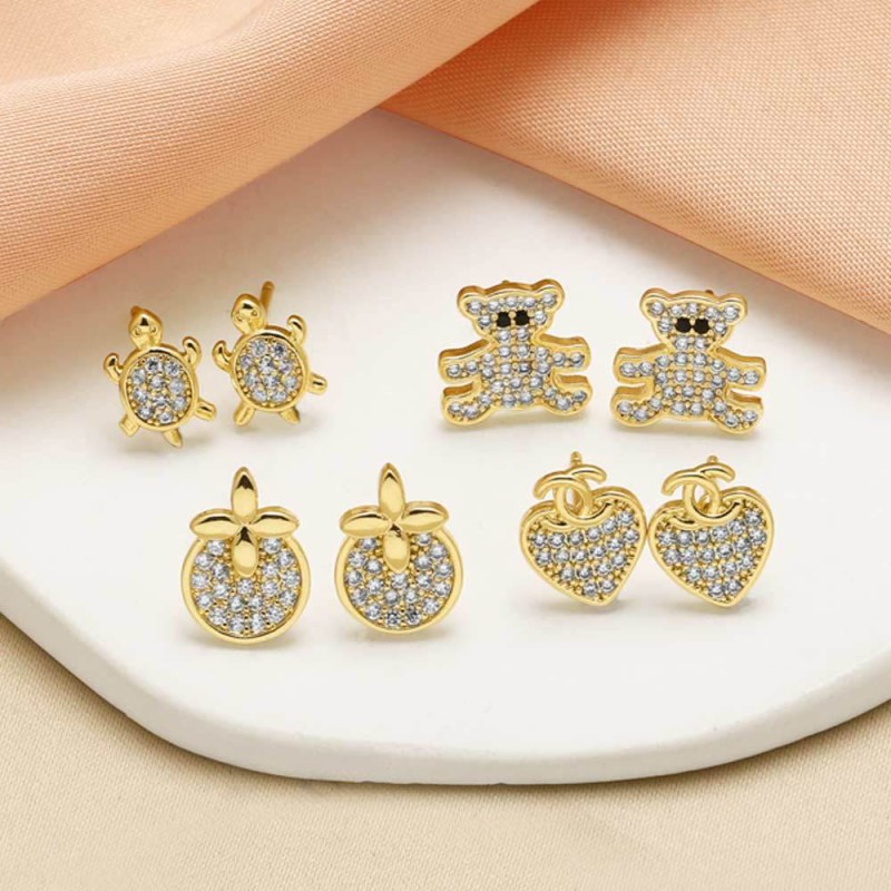 Zircon Bear Tortoise Earrings Wholesalers