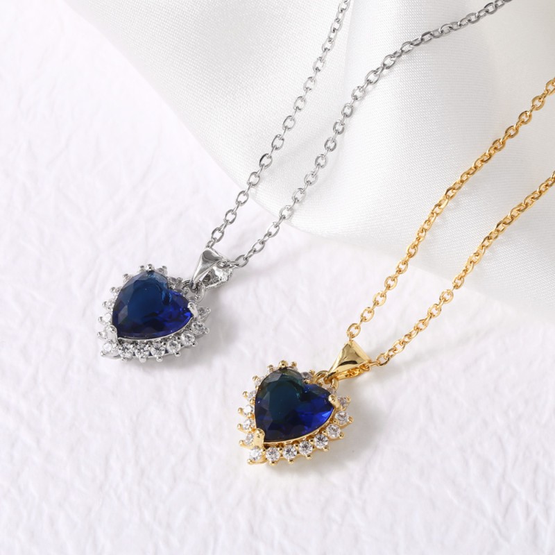 Heart Shaped Sapphire Pendant Necklace Wholesalers