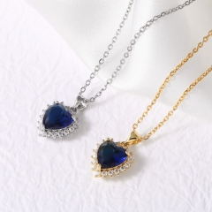 Heart Shaped Sapphire Pendant Necklace Wholesalers