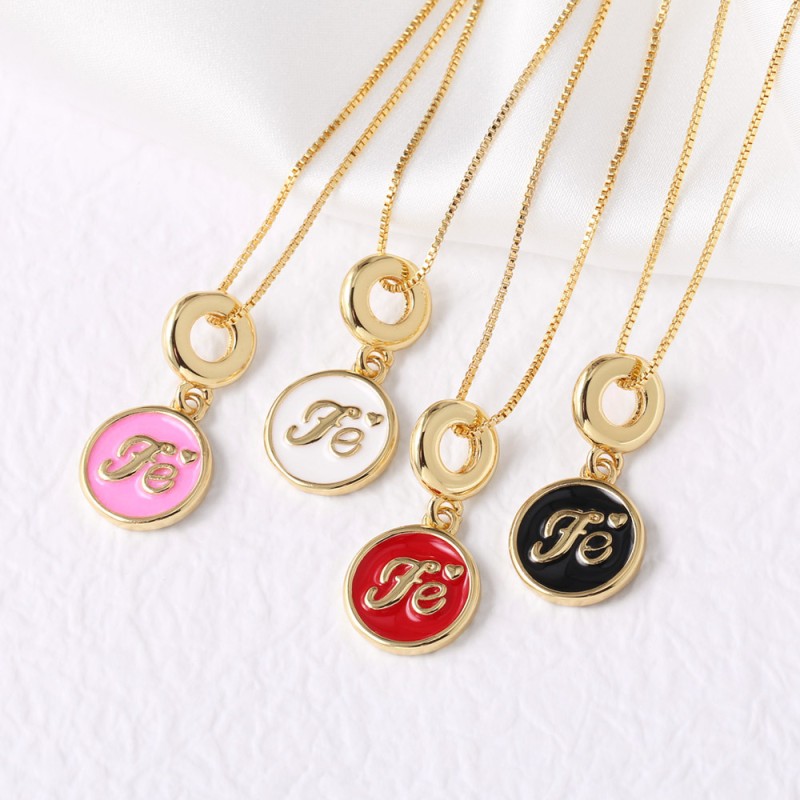Letter Round Pendant Necklace Wholesaler