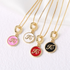 Letter Round Pendant Necklace Wholesaler