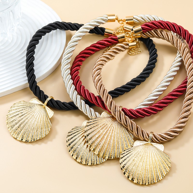 Colgante De Concha Collar Tejido Pendiente Conjunto Mayorista