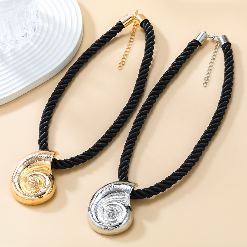 Conch Black Rope Necklace Wholesalers