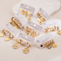 Conjunto De Pendientes De Amor De Mariposa De Diamantes De Acero Inoxidable Mayorista