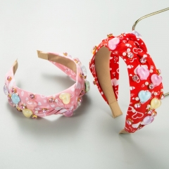 Mayorista De Accesorios Para El Cabello Con Diadema De Perlas De Tela De Ala Ancha