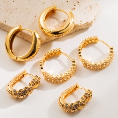 Mayorista De Pendientes De Círculo De Diamantes De Doble Fila