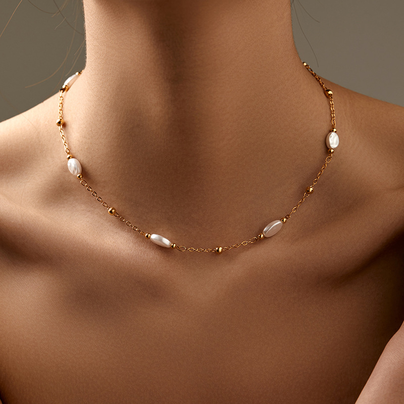 Mayorista De Collar De Perlas Elípticas