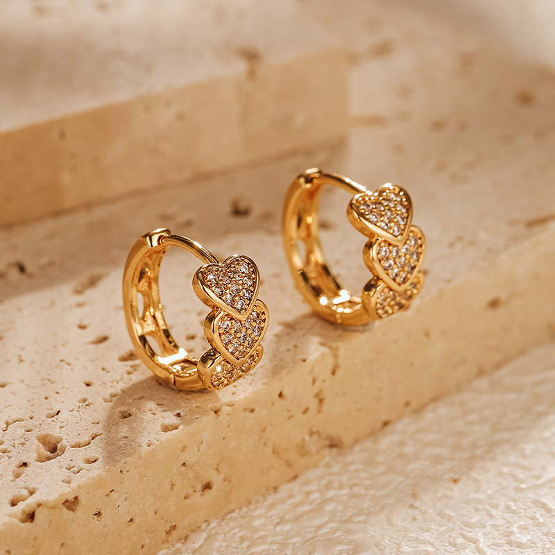 Diamond Heart Ear Ring Wholesaler
