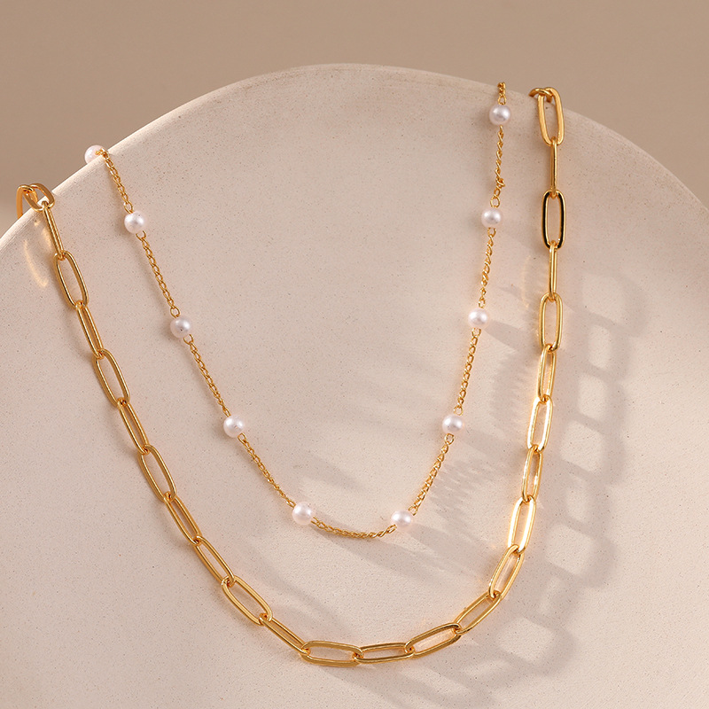 Mayorista De Collar De Doble Capa Hueca De Perlas