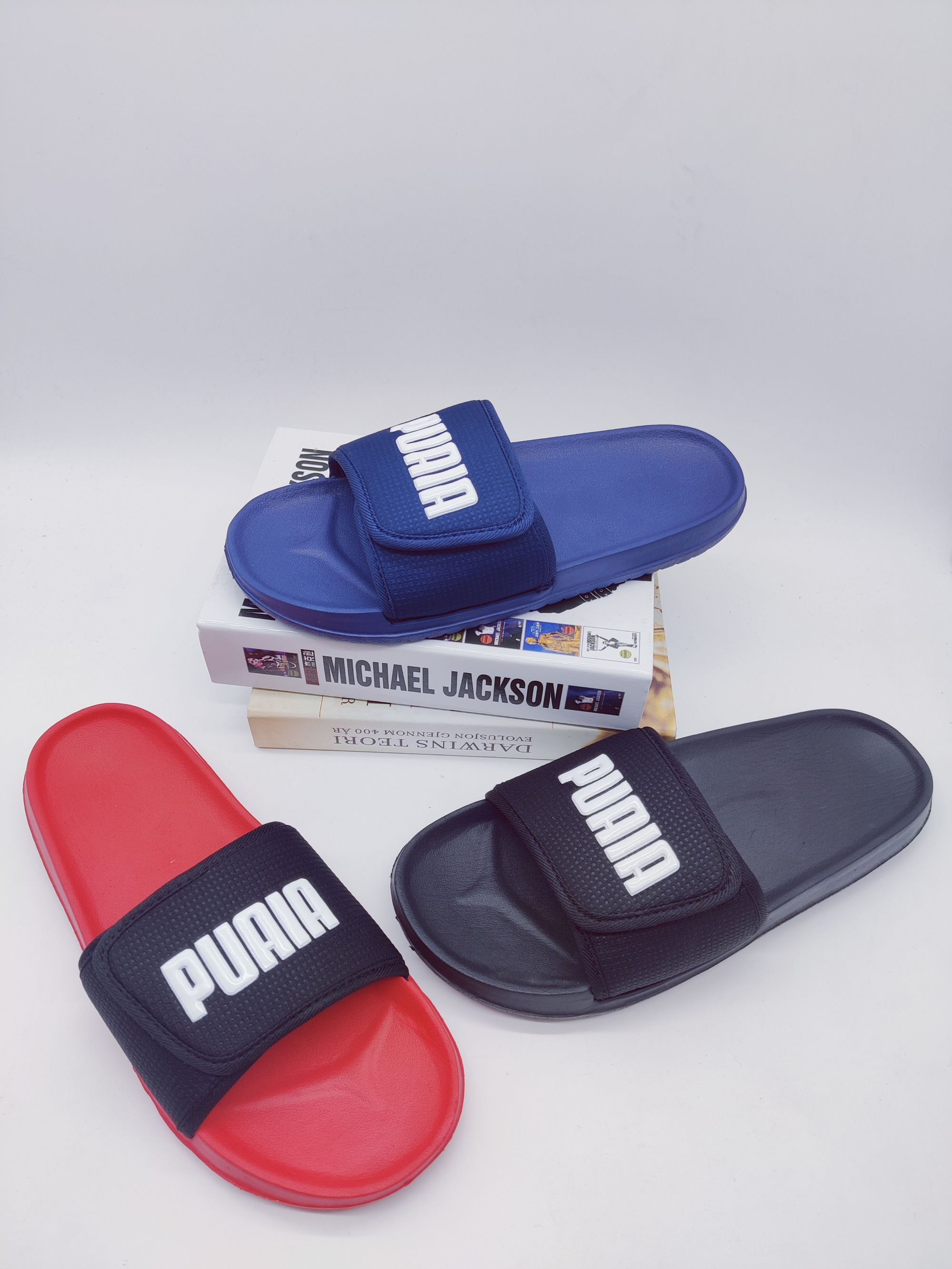 PU printed men slippers