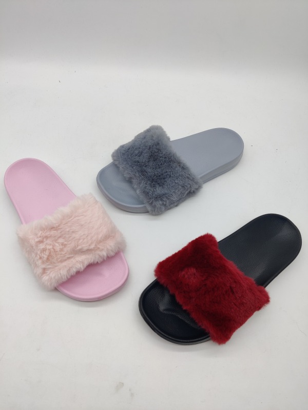 Women fur eva slippers