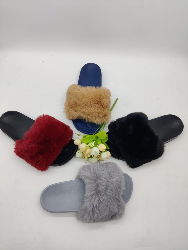 Women fur eva slippers