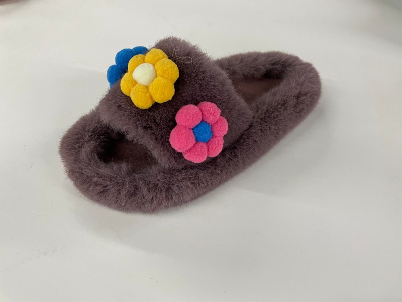 Ladies fur slippers OEM