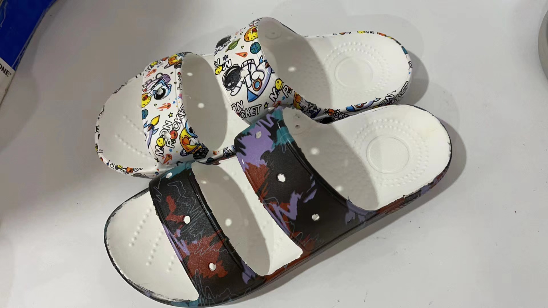 Printing double strap adult slippers