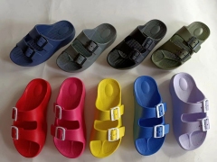 New double strap buckle slippers