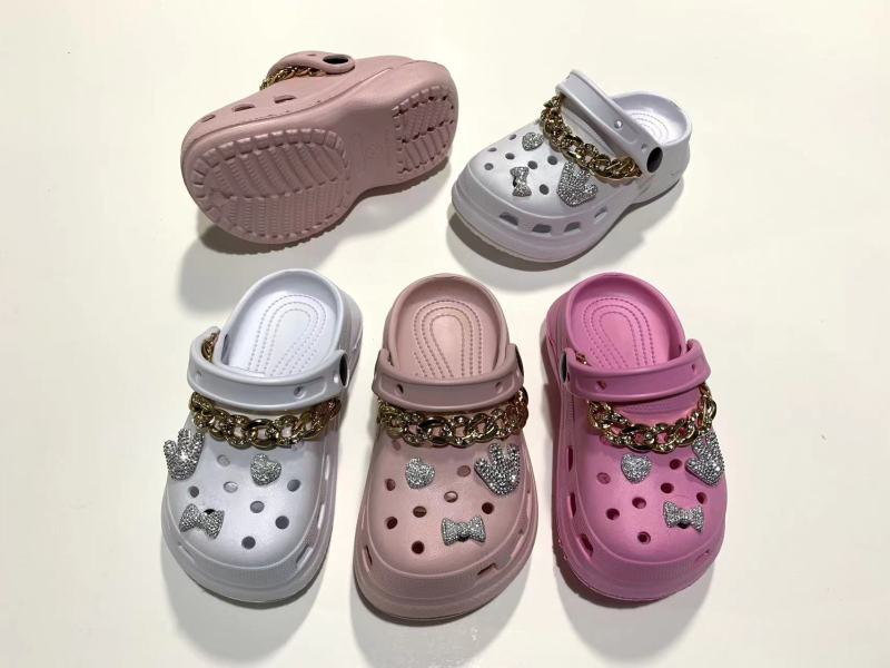 Lovely designed Bling Thick Sole Clogs Shoes