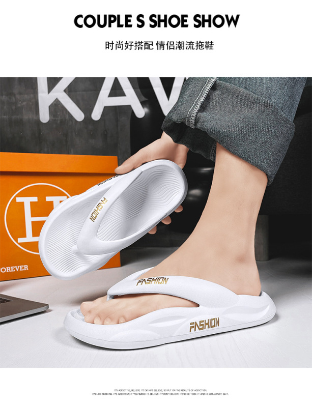 New waterproof clip feet thick soles stepped excrement EVA couples flip-flops fashion indoor outsiders flip-flops