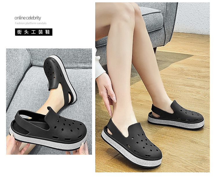 2022 New Biped crocs, chunky sandals, clogs, stylish beach garden shoes for women