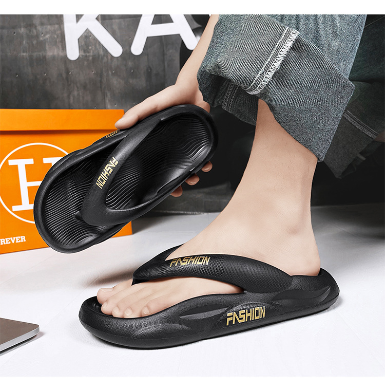 New waterproof clip feet thick soles stepped excrement EVA couples flip-flops fashion indoor outsiders flip-flops