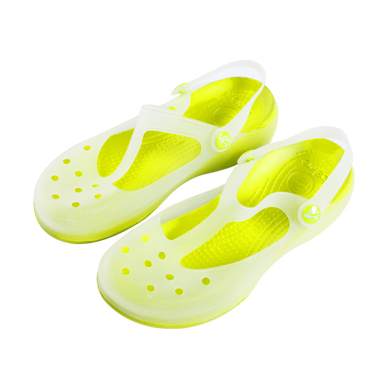 Summer women's crocs flat bottom Jelly children's sandals garden shoes beach shoes plastic slippers