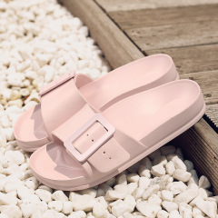 Wear casual home flip-flops with soft sole and comfortable single button slippers