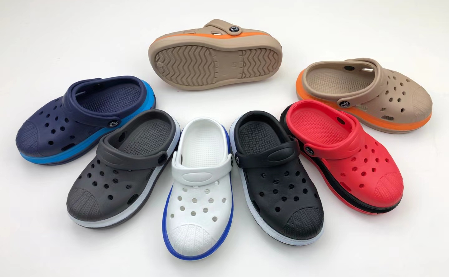 Colorful eva clogs with cute patch