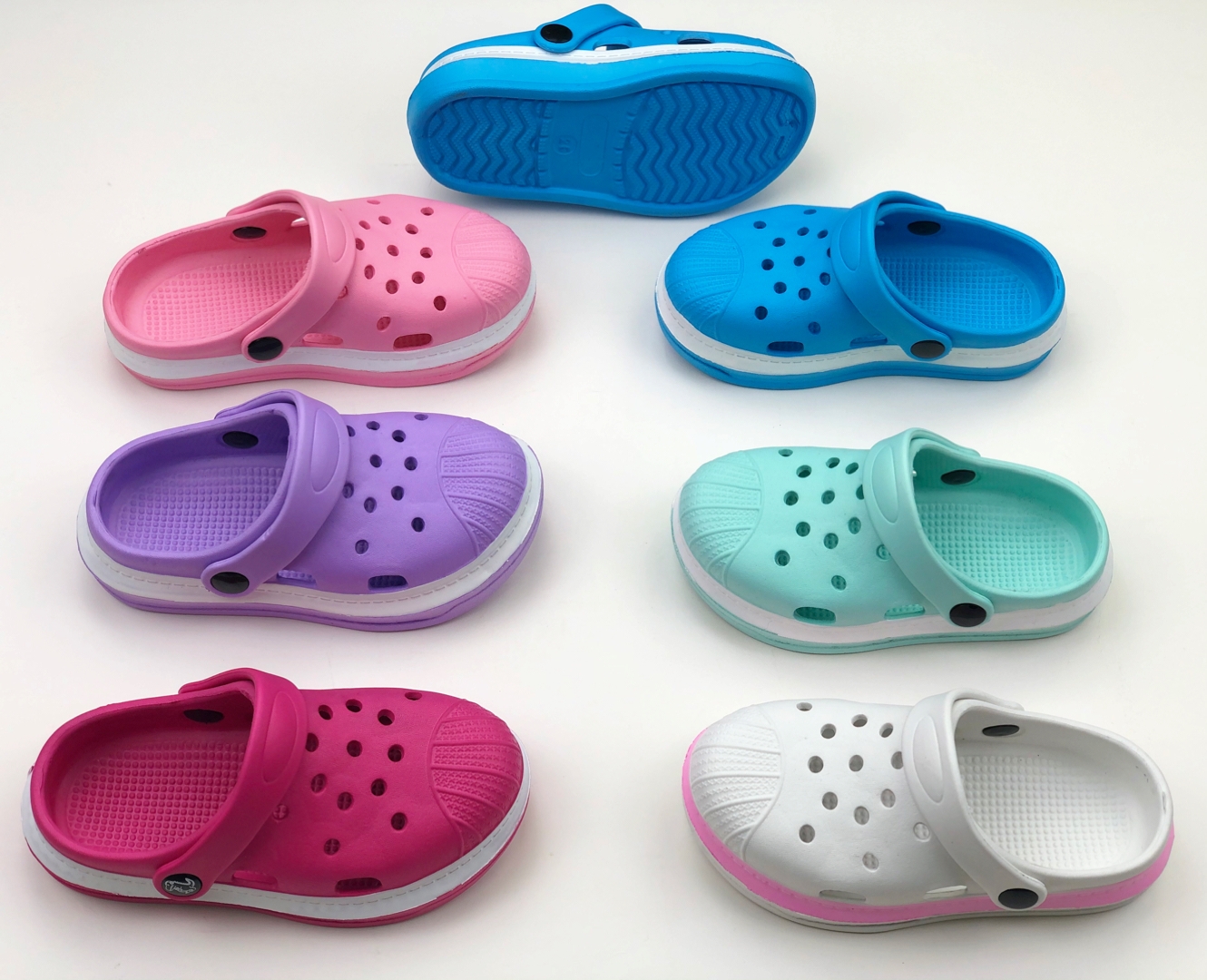 Colorful eva clogs with cute patch