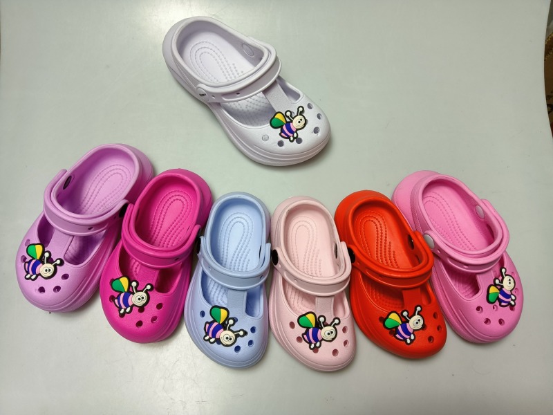Kids customised patch sandal clogs