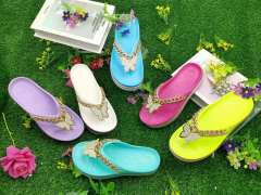 Shining flat women flip flop slippers