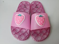 2022 Lovely Children'S Bling Strawberry PVC Jelly Summer Slippers