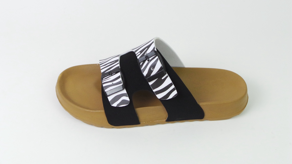 2022 Hot Sale Zebra pattern Two Strap Casual Open Toe Style Slippers