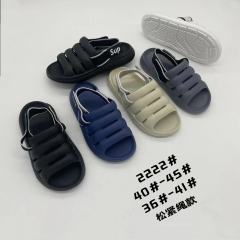 Slingback non-slip open-toe EVA sandals, padded design with jacquard slingback strap