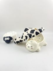 Black and White Cow Pattern Yeezy Style Slide Cow Slipper with Thick and Soft Sole For Men and Women