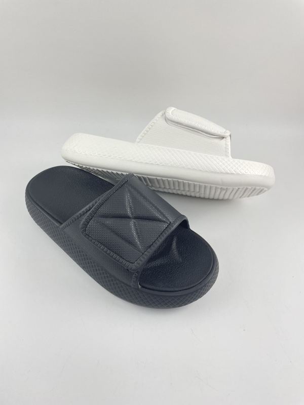 Thick Sole Premium Quality Cushion Slide Adjustable Velcro Slipper with Super Soft and Bouncy Soles